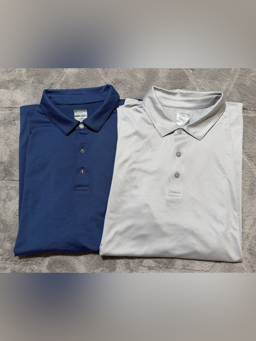 Lot Of 2 Callaway Opti-Dri Polo Shirt Mens Striped Size XL Short Sleeve Golf